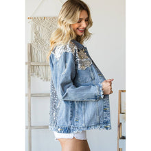 Load image into Gallery viewer, Sequin Denim Jacket
