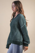 Load image into Gallery viewer, Oversized Two Tone Knit Casual Sweater Top
