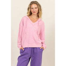 Load image into Gallery viewer, DZ25A136-RELAXED FIT NOTCH NECK RIBBED HOODIE
