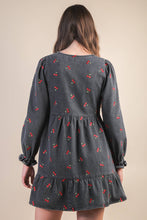 Load image into Gallery viewer, Soft Washed Denim Printed Casual Mini Dress
