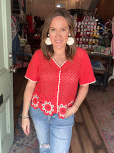 Load image into Gallery viewer, Tomato red crochet top
