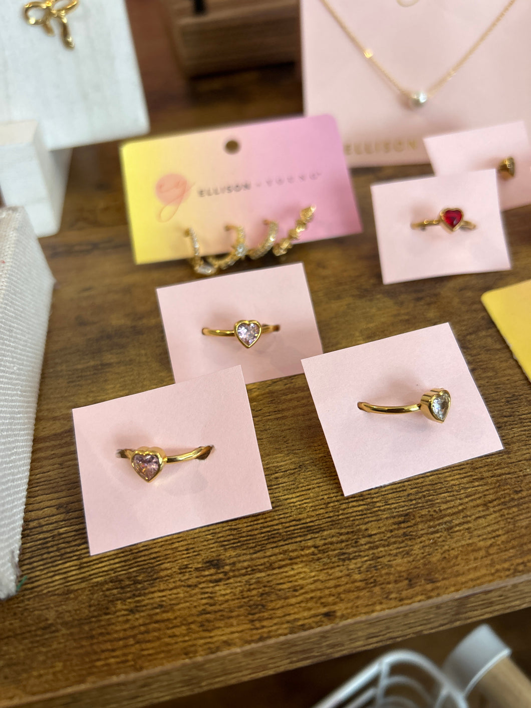 Adjustable heart rings