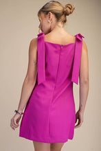 Load image into Gallery viewer, Straight Neckline Bow Mini Dress
