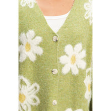 Load image into Gallery viewer, Floral Button Front Soft Sweater Cardigan
