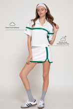 Load image into Gallery viewer, Short Sleeve Oversized Soft Scuba Polo Top
