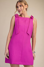 Load image into Gallery viewer, Straight Neckline Bow Mini Dress

