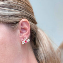 Load image into Gallery viewer, Pearl 'Cat Mom' Stud Earrings
