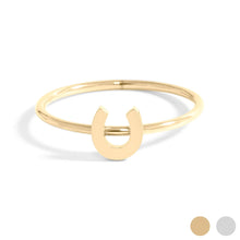 Load image into Gallery viewer, 18K Gold PVD Stainless Steel Horseshoe Stacking Ring
