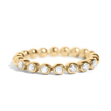 Load image into Gallery viewer, 18k Gold PVD Coated Beaded Stainless Steel CZ Stacking Ring
