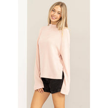 Load image into Gallery viewer, Oversized High Neck Top With Side Slit
