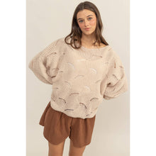 Load image into Gallery viewer, Pointelle Chunky Knit Sweater
