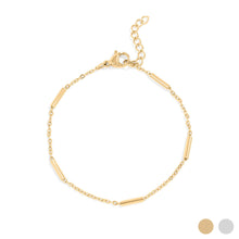 Load image into Gallery viewer, 18K Gold PVD Stainless Steel Satellite Bar Chain Bracelet
