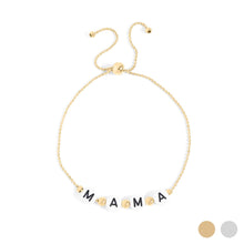 Load image into Gallery viewer, 18K Gold PVD Stainless Steel "Mama" Beaded Charm Bracelet
