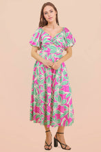 Load image into Gallery viewer, Floral Printed Puff Sleeve Resort Midi Dress
