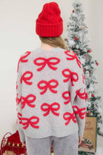 Load image into Gallery viewer, BOW PATTERN BUTTON DOWN KNIT CARDIGAN
