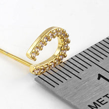 Load image into Gallery viewer, CZ Gold-Dipped Rhinestone Horseshoe Earring

