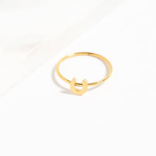 Load image into Gallery viewer, 18K Gold PVD Stainless Steel Horseshoe Stacking Ring
