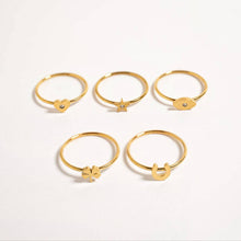 Load image into Gallery viewer, 18K Gold PVD Stainless Steel Horseshoe Stacking Ring
