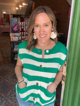 Load image into Gallery viewer, Green button down sweater vest
