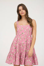 Load image into Gallery viewer, FLORAL SLEEVELESS TIERED MINI DRESS
