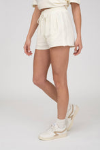 Load image into Gallery viewer, WASHED FRONT TIE RAW EDGE MINI SHORTS

