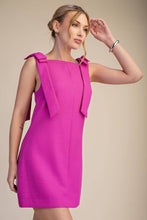 Load image into Gallery viewer, Straight Neckline Bow Mini Dress
