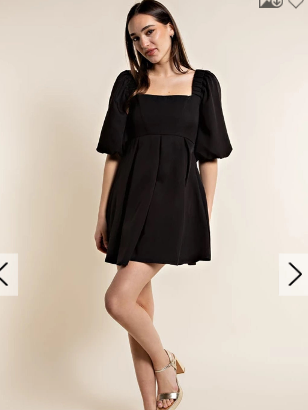 Black puff sleeve dress