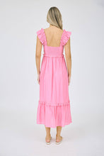 Load image into Gallery viewer, RUFFLE DETAIL EMPIRE WAIST SLEEVELESS MIDI DRESS
