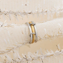 Load image into Gallery viewer, 18K Gold Stainless Steel Mixed Metal Triple Intertwined Ring
