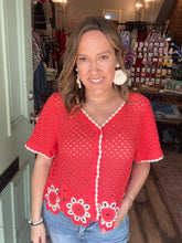 Load image into Gallery viewer, Tomato red crochet top
