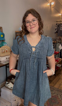Load image into Gallery viewer, Pleated front mini dress
