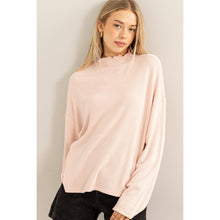 Load image into Gallery viewer, Oversized High Neck Top With Side Slit
