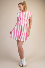 Load image into Gallery viewer, Round Neck Waist Pleated Mini Dress
