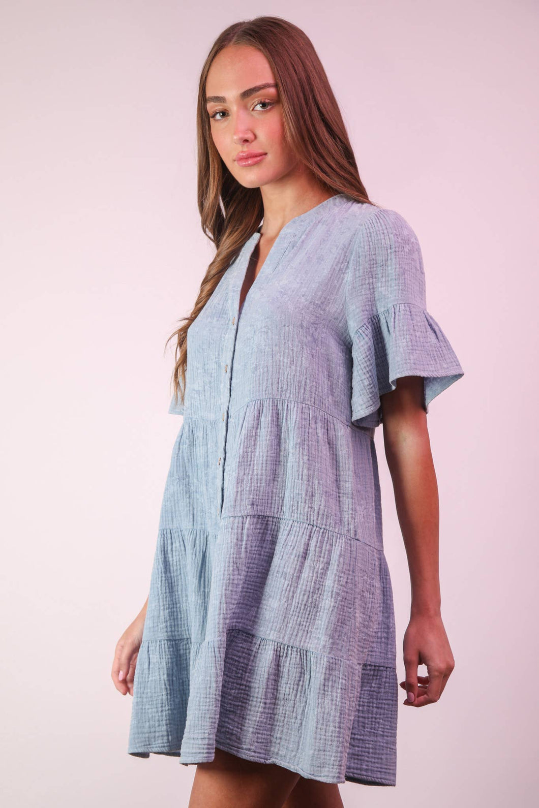 PLUS SIZE Mineral Washed Ribbed Knit Mini Dress