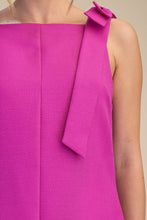 Load image into Gallery viewer, Straight Neckline Bow Mini Dress
