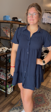 Load image into Gallery viewer, Navy tiered dress
