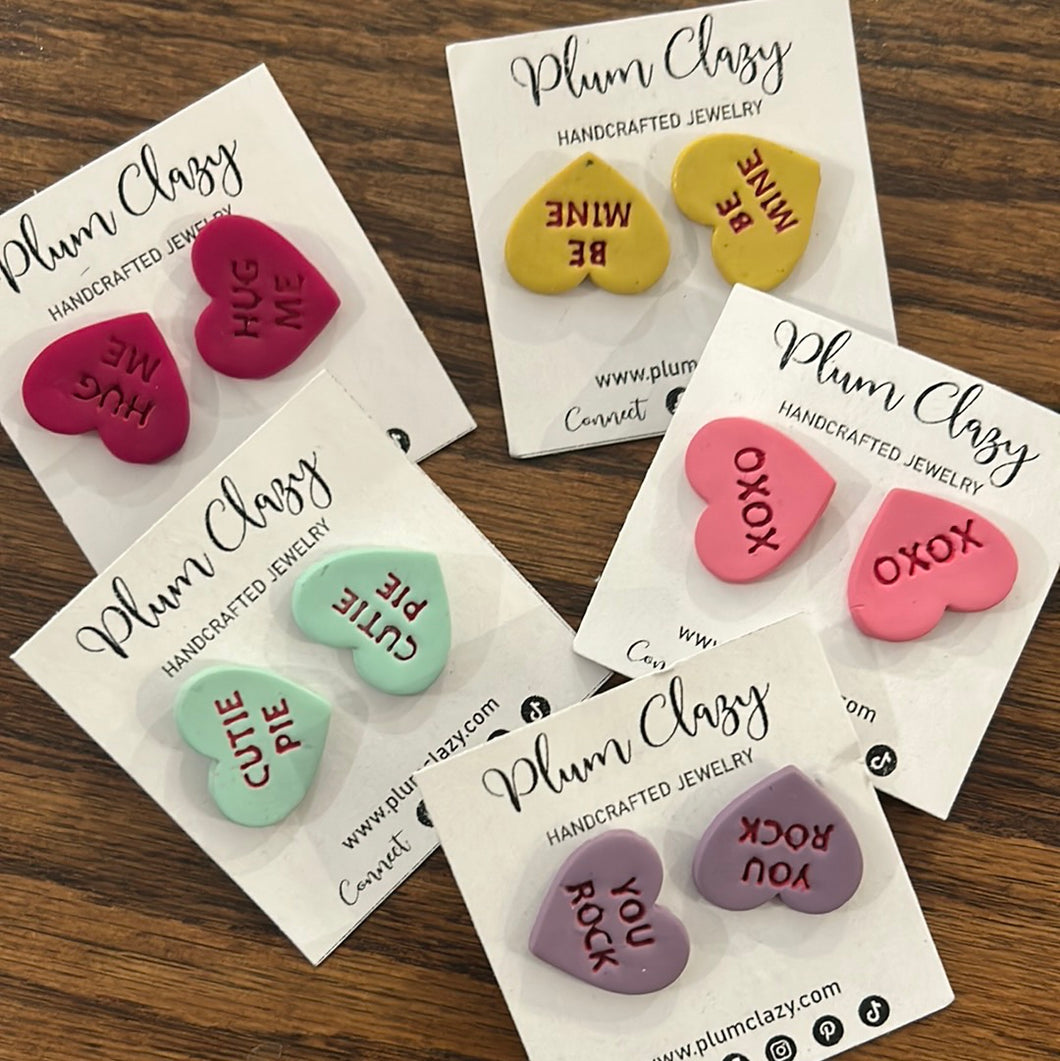 Clay conversation hearts