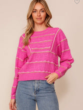 Load image into Gallery viewer, Fuschia textured knit sweater
