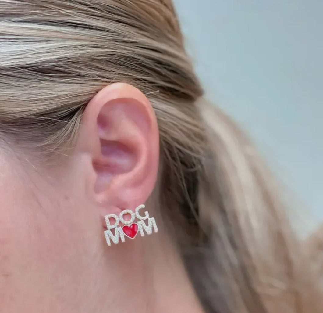 Dog mom earrings