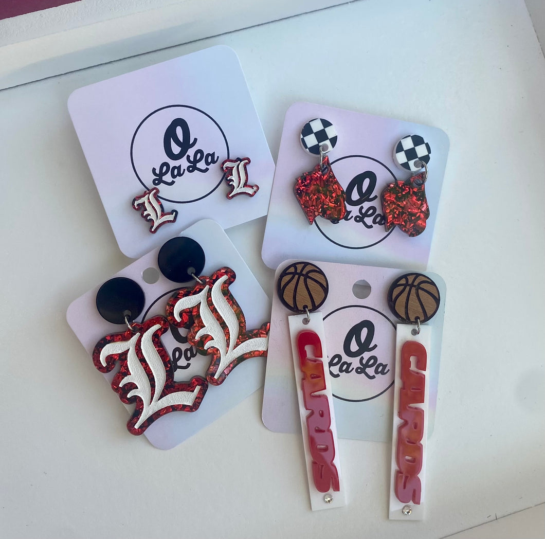 Cardinal earrings