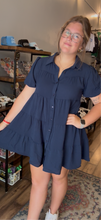 Load image into Gallery viewer, Navy tiered dress
