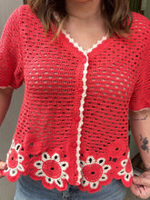 Load image into Gallery viewer, Tomato red crochet top
