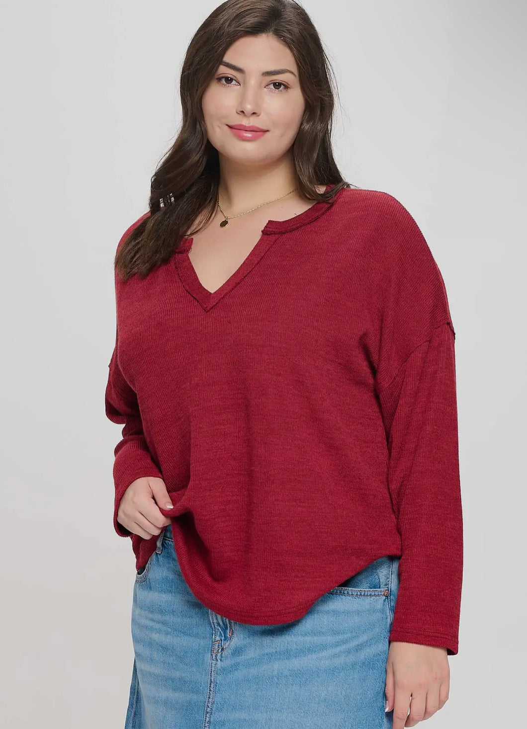 Plus burgundy top