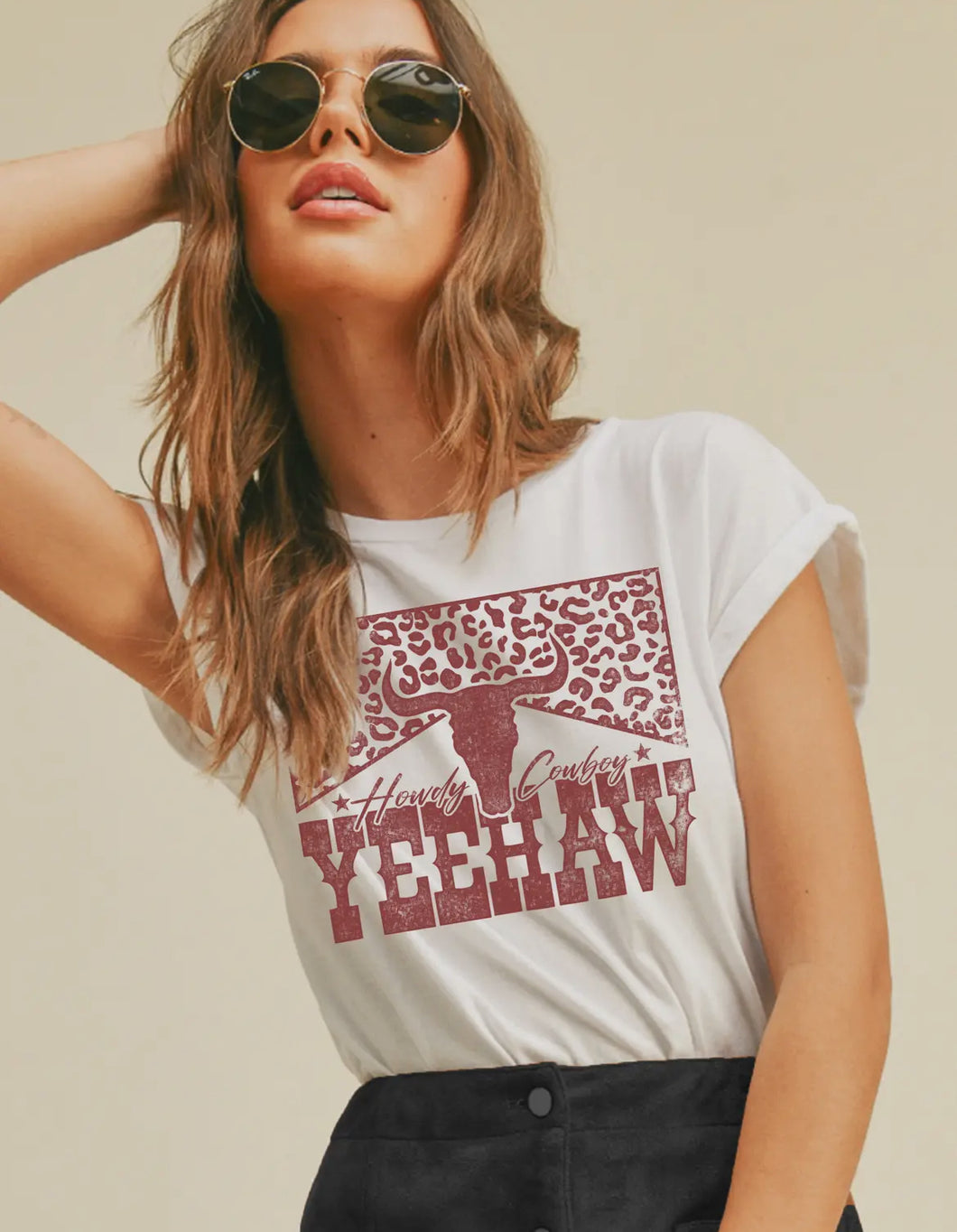 Howdy western cow graphic tee