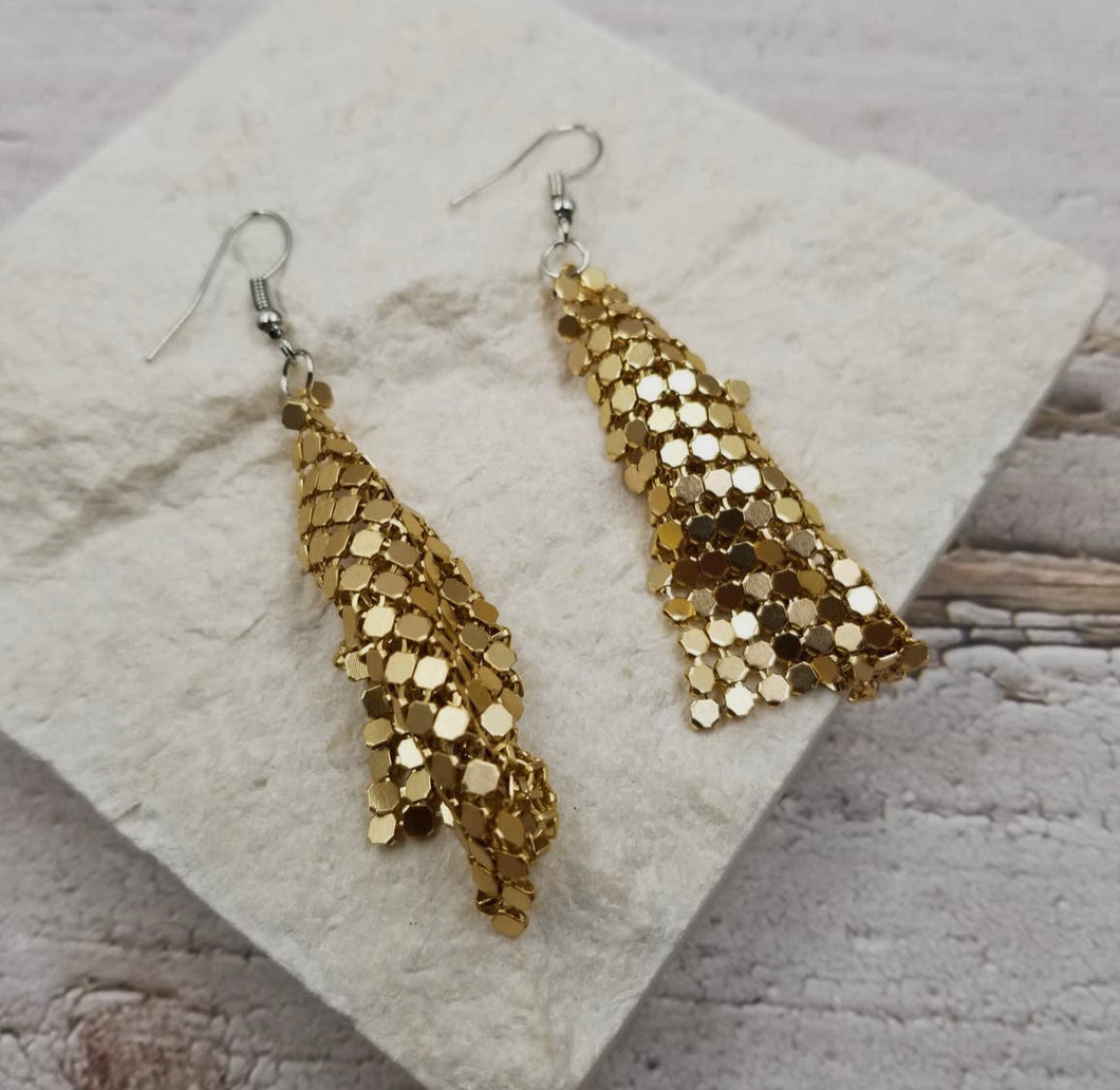 Gold sequin earrings