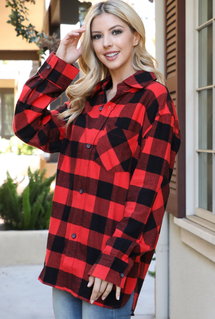 Buffalo plaid button down