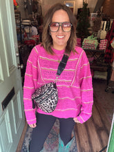Load image into Gallery viewer, Fuschia textured knit sweater
