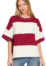 Load image into Gallery viewer, French Terry cloth color block exposed seam top
