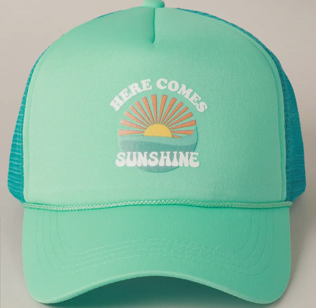 Here comes sunshine trucker hat