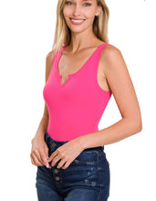 Load image into Gallery viewer, Microfiber v notch bodysuit
